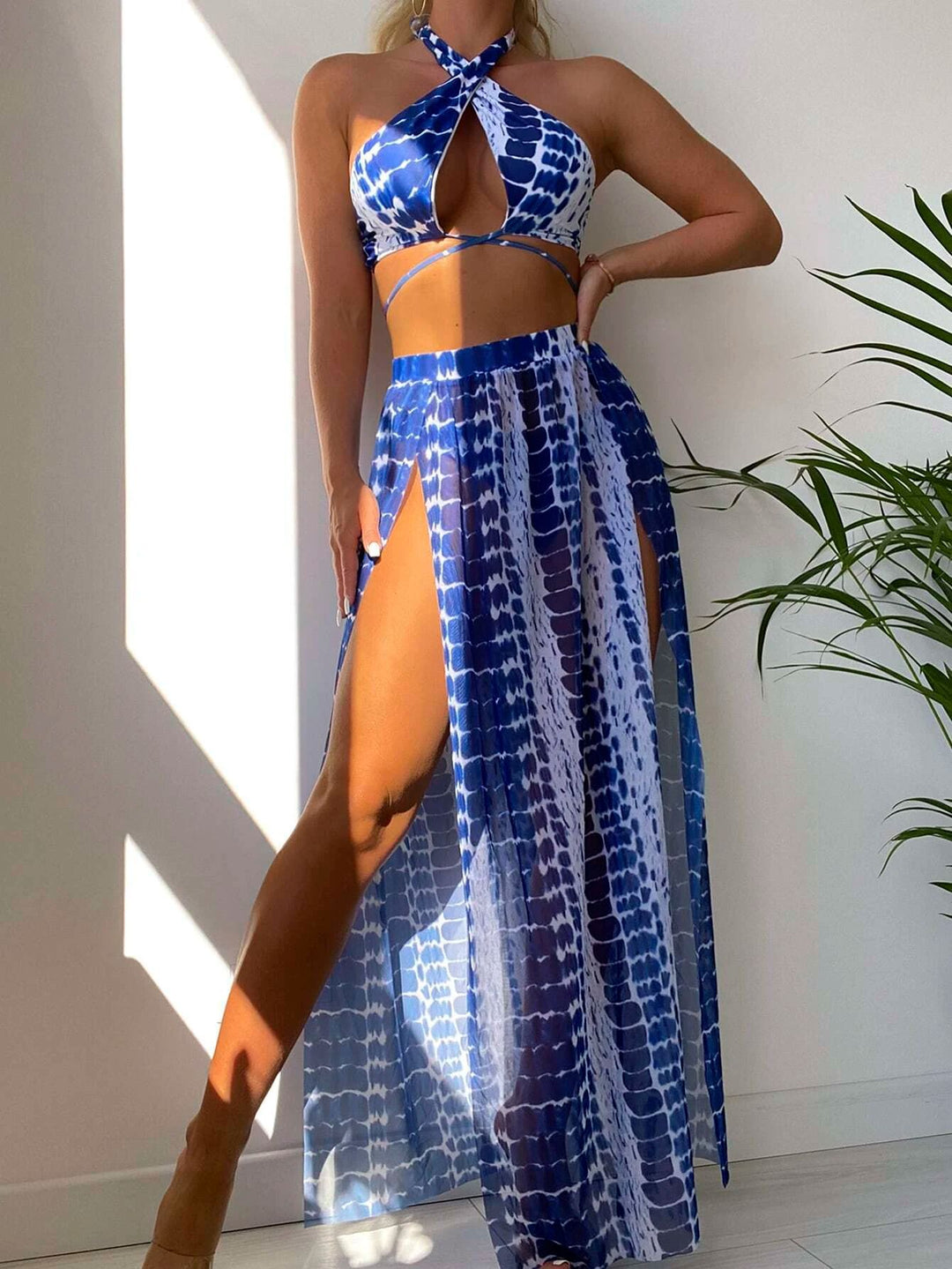 Damen Bikinistyle mit transparentem Maxirock R&B