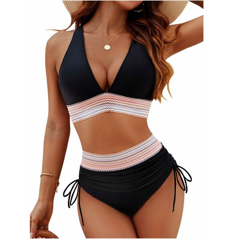 Damen Triangel-Bikini mit verstellbaren Riemen und moderner Rüschenoptik R&B