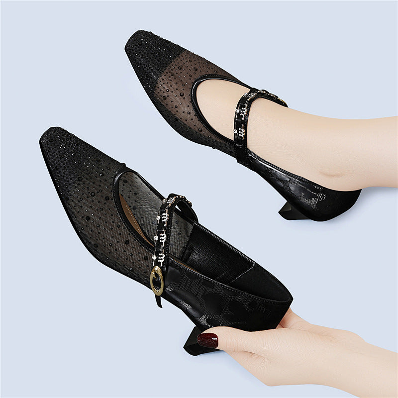 Damen Funkelnde Slingback-Pumps mit zierlichem Riemen und glitzerndem Detail R&B