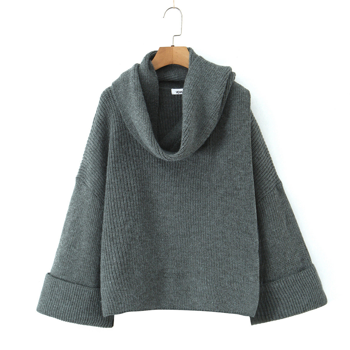 Damen Grobstrickpullover mit schickem Cowl-Neck R&B