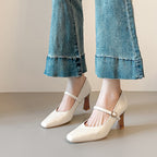 Damen elegante Mary Jane Pumps mit schickem Riemchen R&B