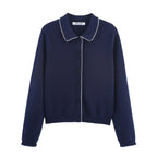 Damen Strickjacke mit eleganter Bubikragen und feinen Knopfdetails R&B