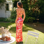 Damen Maxikleid mit Cut-Out und floralem Design R&B