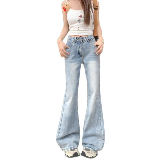 Damen weite Schlagjeans im Vintage-Style mit modischen Details R&B