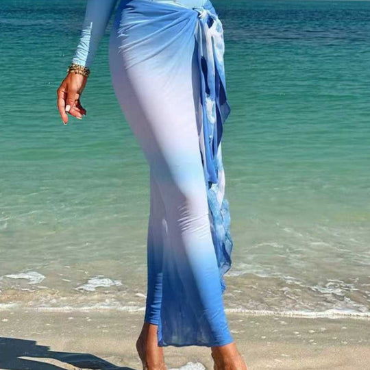 Damen Langärmliger Surfsuit mit Wickelrock R&B