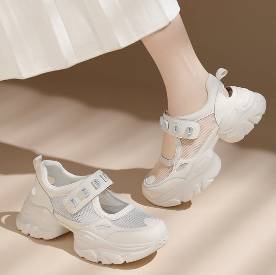 Damen Sportliche Komfort-Sneaker mit verstellbarem Riemen und dämpfender Sohle R&B