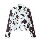 Damen cropped Kunstlederjacke im tierischen Muster R&B
