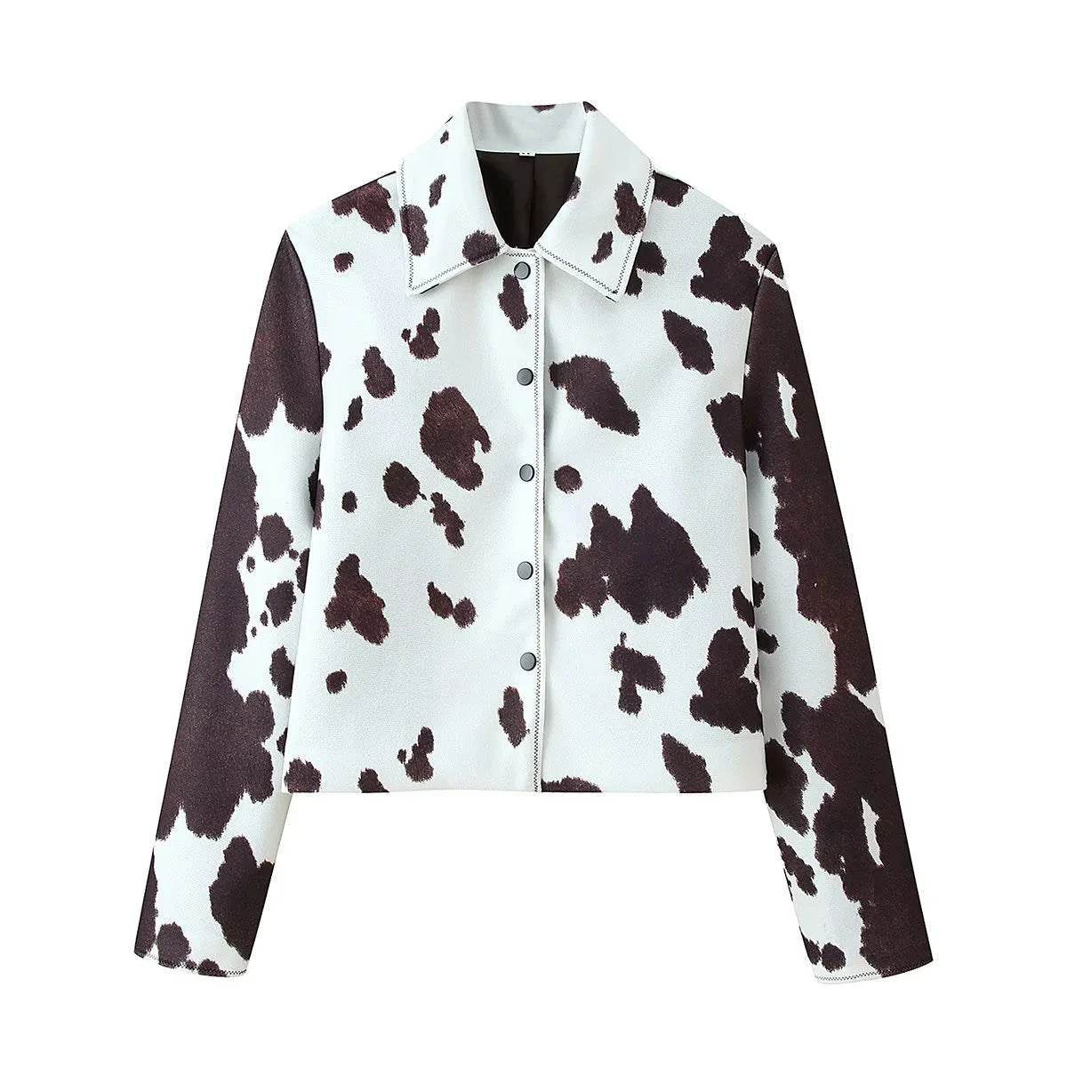 Damen cropped Kunstlederjacke im tierischen Muster R&B