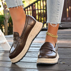 Damen Mokassins mit modischem Plateau und geflochtenem Detail R&B