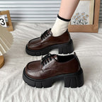 Damen modische Plateau-Schnürschuhe mit robustem Profil R&B