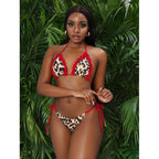 Damen Triangel-Bikini mit modischen Rüschendetails und aufregendem Tiermuster R&B