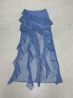 Damen Maxirock mit Rüschendetails und Vichy-Muster R&B