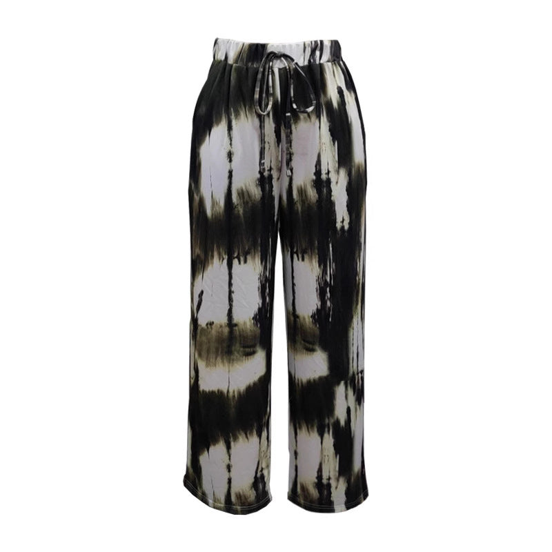 Damen Weite Stoffhose mit einzigartigem Batikdesign R&B