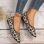 Damen modische spitze Ballerinas mit elastischem Strickdesign R&B
