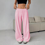 Damen Weit geschnittene Stoffhose mit elastischem Bund und komfortablem Schnitt R&B