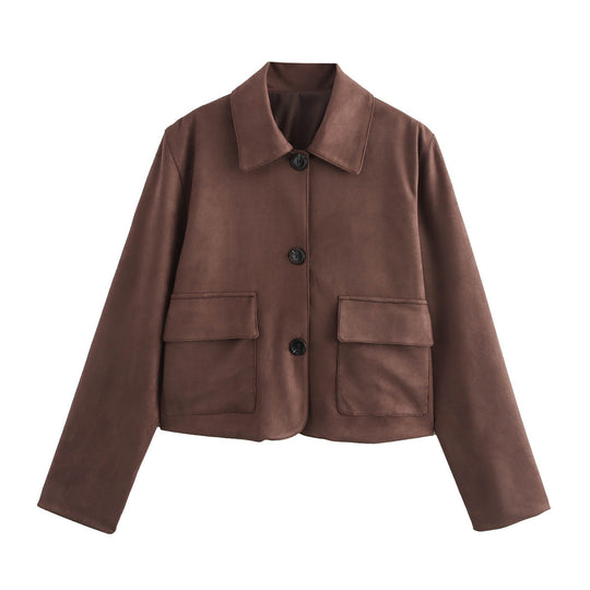 Damen cropped Utility-Jacke mit praktischen Taschen und modernem Schnitt R&B