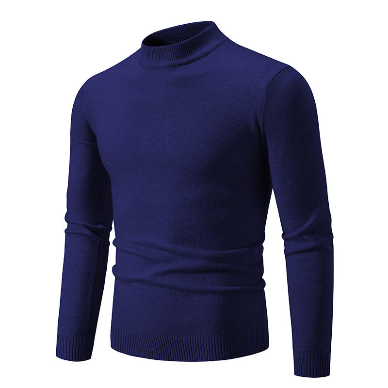 Herren Feinstrickpullover mit hohem Kragen und elastischen Bündchen R&B