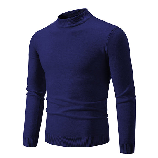 Herren Feinstrickpullover mit hohem Kragen und elastischen Bündchen R&B