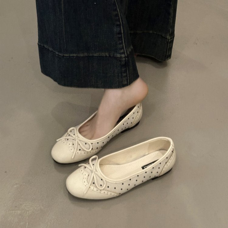 Damen Ballerinas mit verspieltem Schleifen-Design und atmungsaktiver Plattformsohle R&B