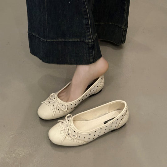 Damen Ballerinas mit verspieltem Schleifen-Design und atmungsaktiver Plattformsohle R&B
