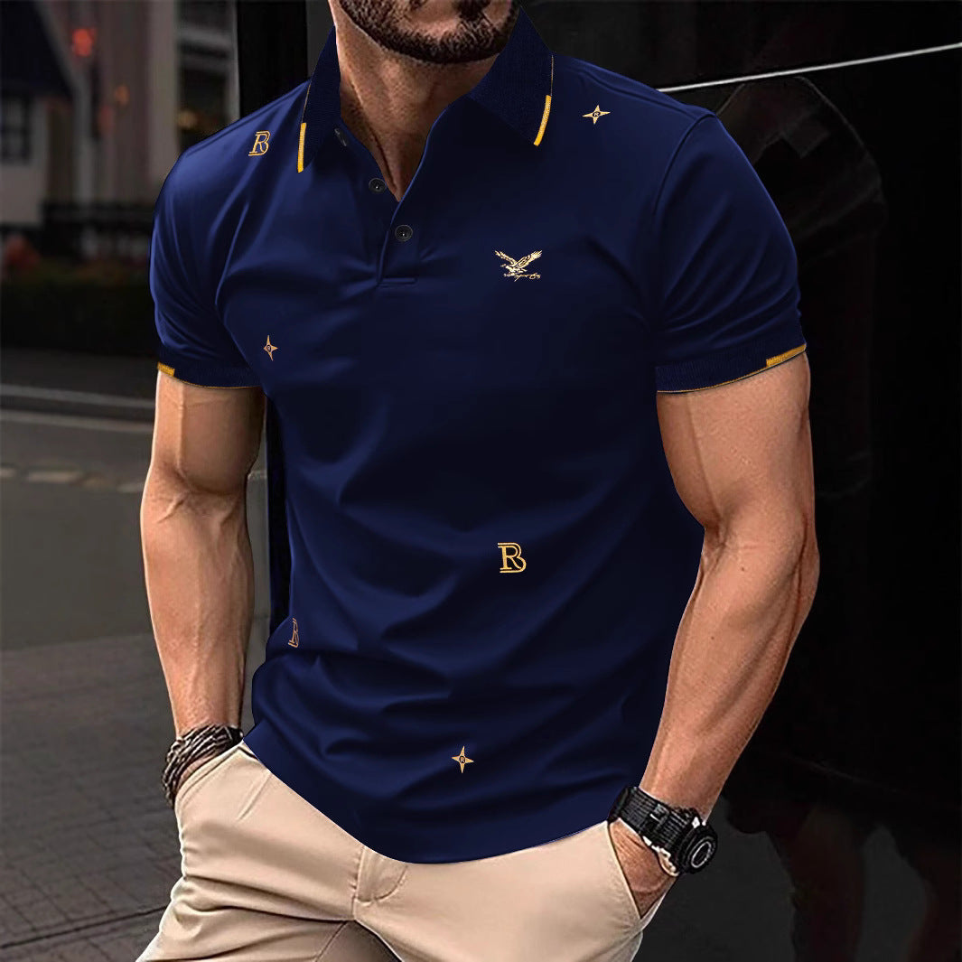 Herren Polohemd mit modischem Stickdesign und hochwertigem Stoff