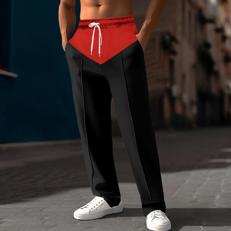 Herren Sportliche Freizeithose mit elastischem Bund und seitlichen Kontrasteinsätzen R&B
