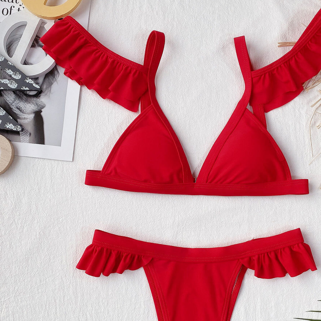 Damen sexy Bikini mit verspielten Rüschen R&B