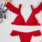 Damen sexy Bikini mit verspielten Rüschen