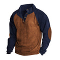 Herren strukturiertes Pullover-Shirt mit Knopfleiste details R&B