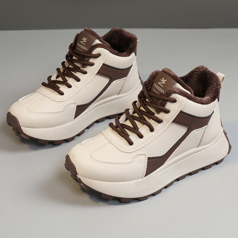 Damen High-Top Sneakers mit flauschigem Innenfutter und rutschfester Sohle R&B