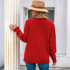Damen Großer Strickpullover mit festlichem Motiv R&B