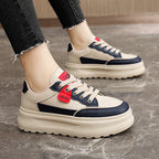 Damen modische Plateau Sneakers mit robusten Kontrasteinsätzen und komfortabler Dämpfung R&B