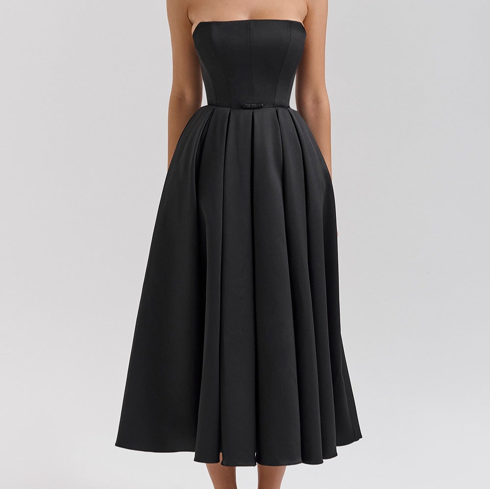 Damen Maxi Kleid mit tailliertem Oberteil und schwingendem Rock R&B