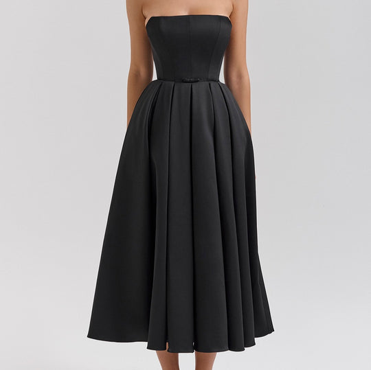 Damen Maxi Kleid mit tailliertem Oberteil und schwingendem Rock R&B