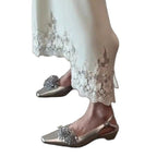 Damen Slingback-Pumps mit funkelnden Zier-Elementen und modischem Blockabsatz