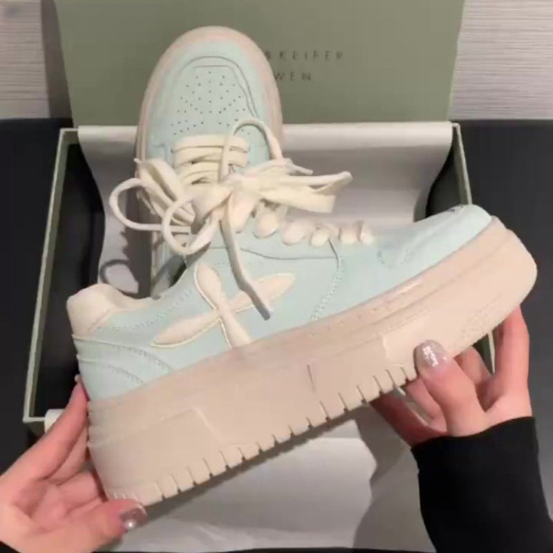 Damen Sneakers mit dicker Plateausohle und atmungsaktivem Obermaterial R&B