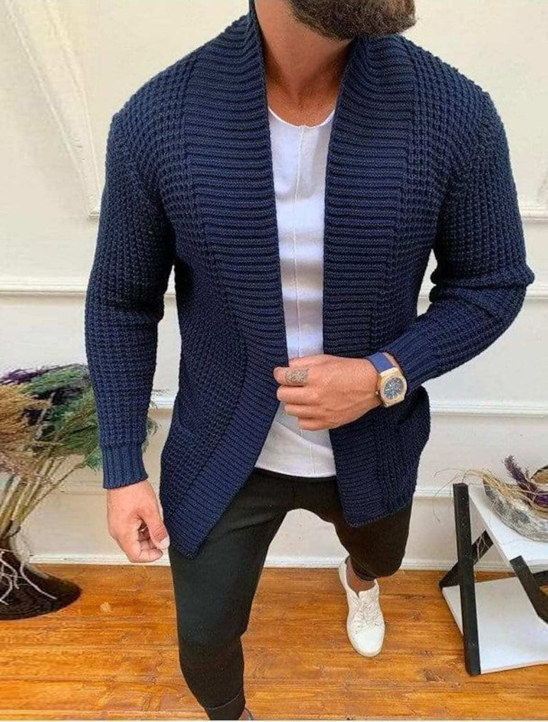 Herren Strickjacke mit modernem Schnitt R&B