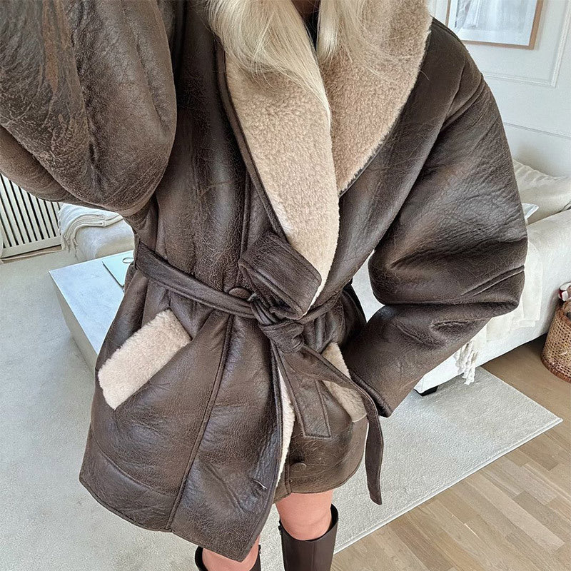 Damen Lässige jacke mit weichem Futter und praktischen Taschen R&B