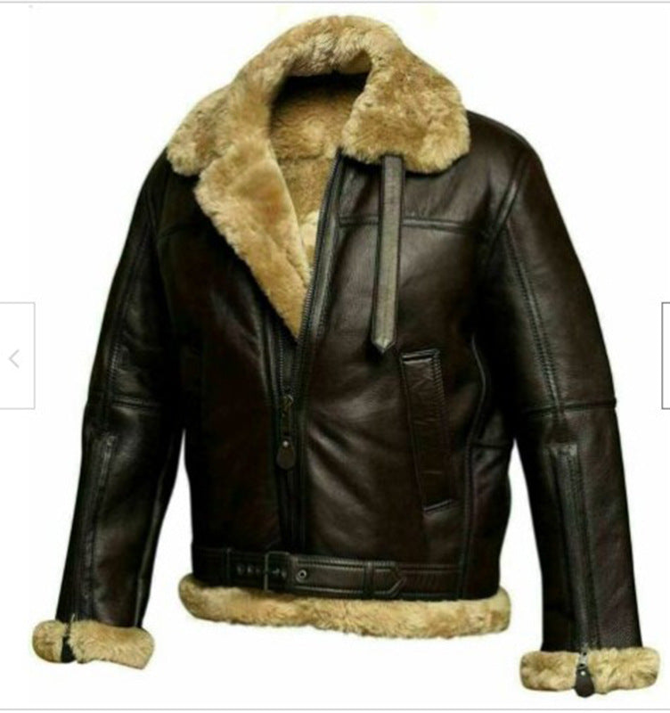 Herren jacke mit Kunstfellkragen