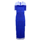 Damen Wickelkleid mit fransierendem Design und seitlichem Schlitz R&B