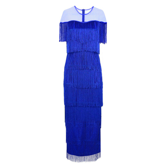 Damen Wickelkleid mit fransierendem Design und seitlichem Schlitz R&B