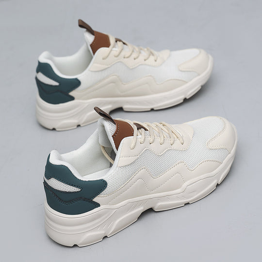 Unisex nan Plateau-Sneaker mit atmungsaktivem Mesh-Obermaterial, gepolsterter Fersenkappe und profilierter Gummilaufsohle R&B