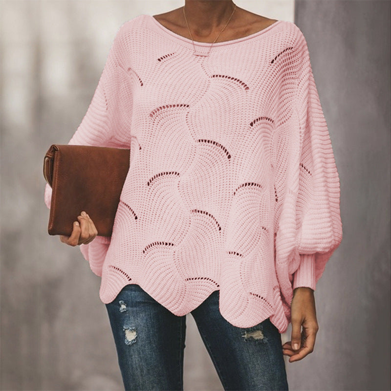Damen Elegantes Strickoberteil mit lockerer Passform und luftigen Maschen R&B