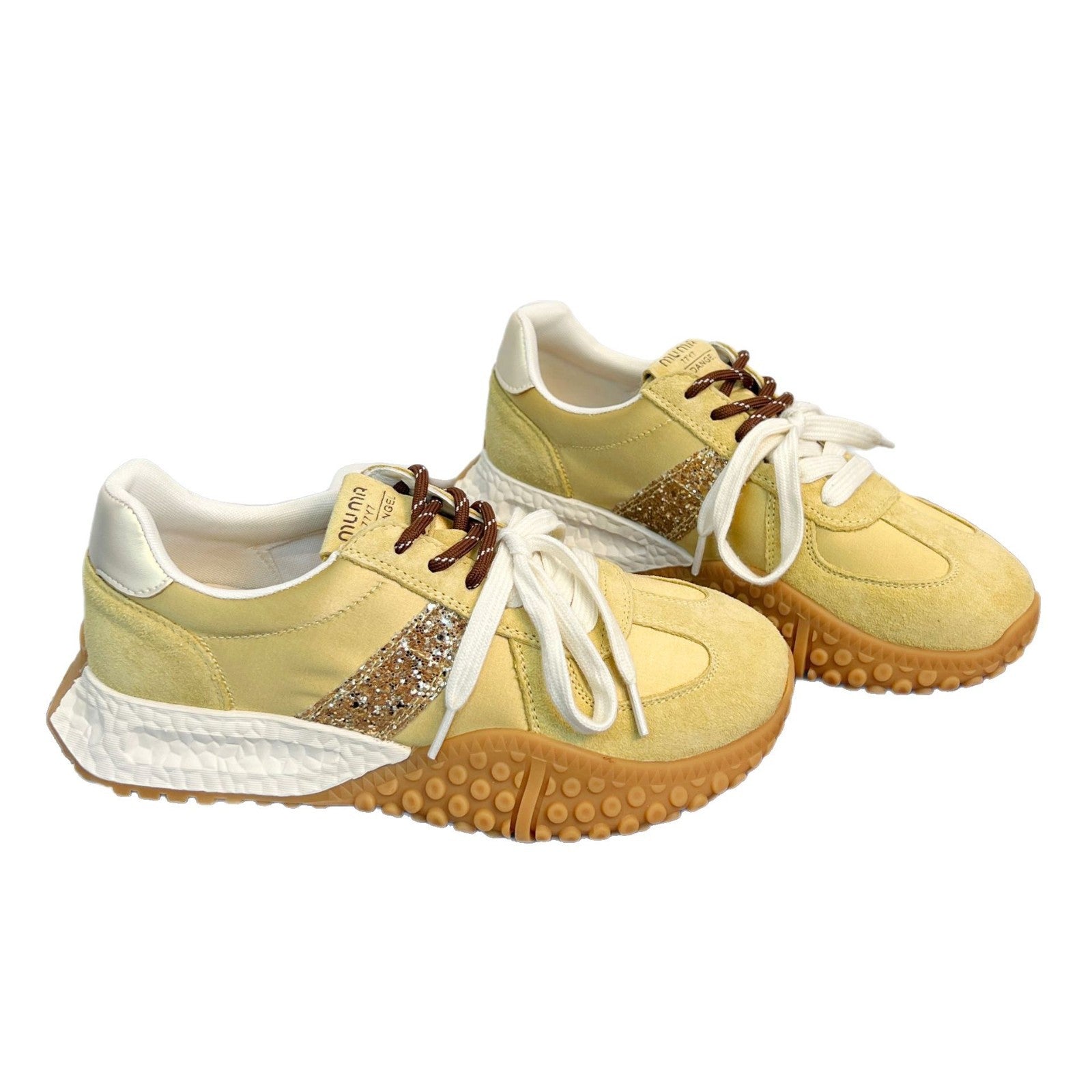 Damen Sportliche Sneakers mit Glitzerapplikationen und rutschfester Sohle R&B