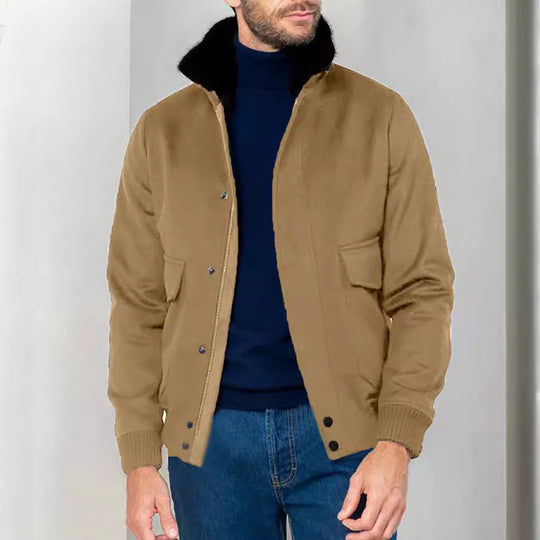 Herren stilvolle Übergangsjacke mit weichem Kragen und praktischen Eingrifftaschen R&B
