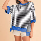 Damen Oversized Streifenpullover R&B