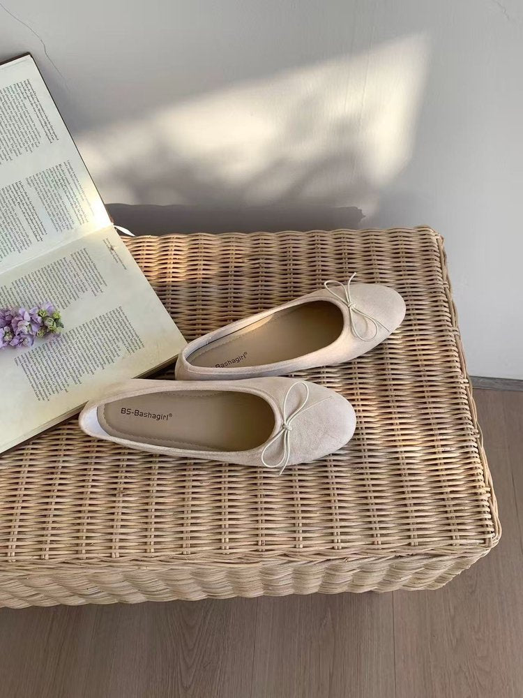 Damen elegante Ballerinas mit dekorativer Schleife R&B