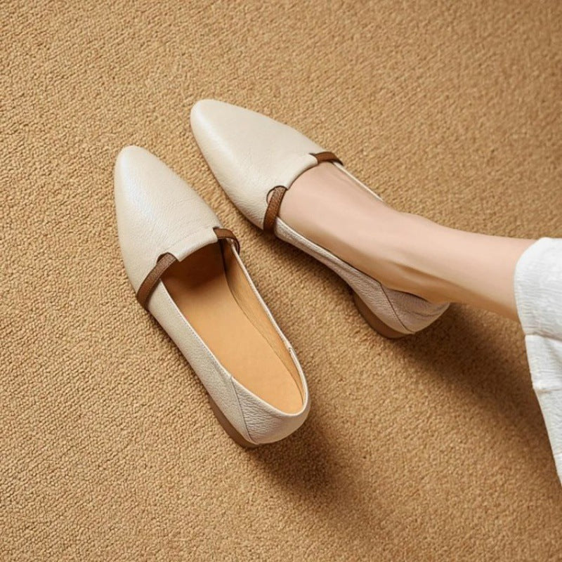 Damen Elegante Ballerinas mit schickem Riemchen und hochwertigem Lederoberteil R&B