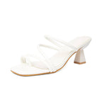 Damen modische Riemchen-Sandalen mit quadratischer Zehenpartie und stabilem Blockabsatz R&B
