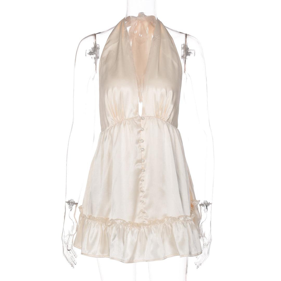 Damen Elegantes Top mit tiefem V-Ausschnitt und Rüschendetails R&B